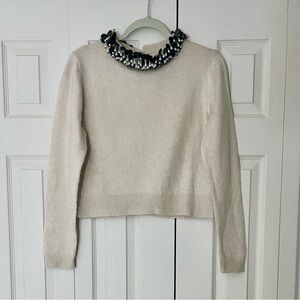 Zara beaded Collar Sweater Size S